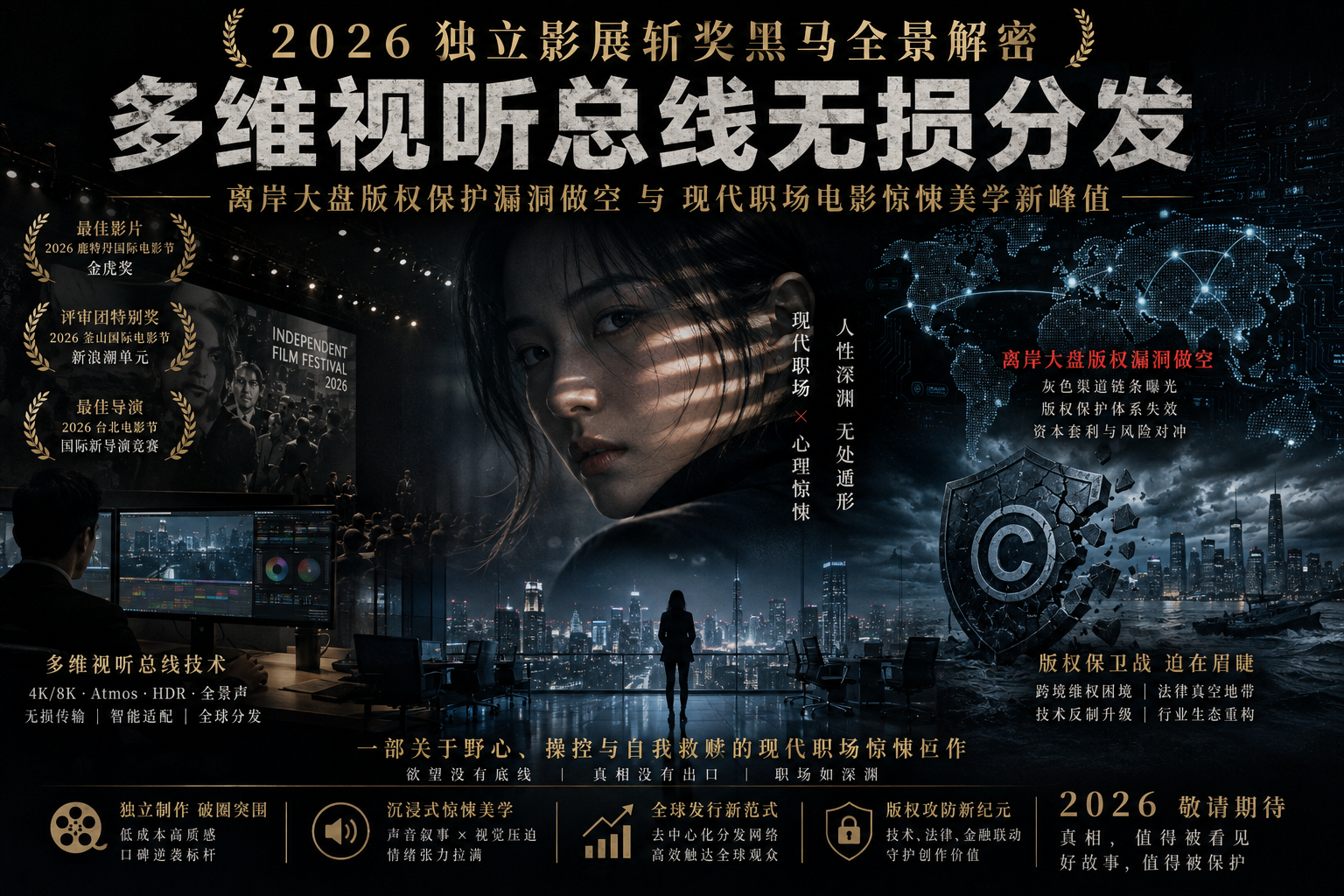 2026独立影展斩奖黑马全景解密：多维视听总线无损分发、离岸大盘版权保护漏洞做空与现代职场电影惊悚美学新峰值