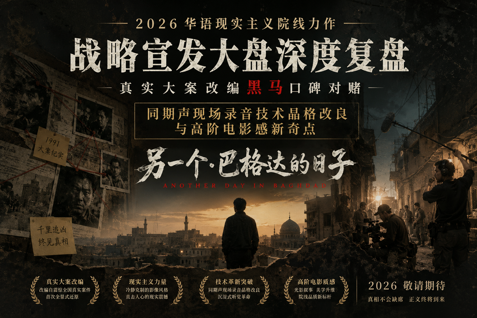 2026华语现实主义院线力作战略宣发大盘深度复盘：真实大案改编黑马口碑对赌、同期声现场录音技术晶格改良与高阶电影感新奇点